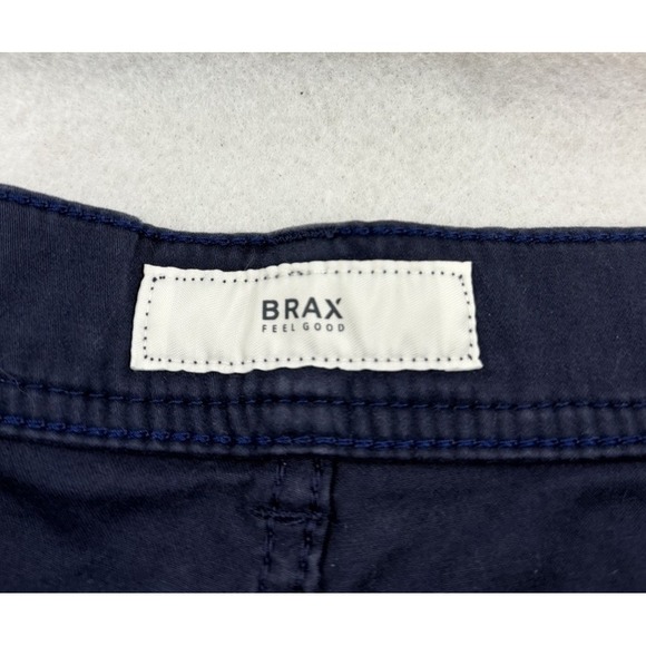 Brax Navy Blue Cooper Fancy Regular Fit Flat Front Chino Pants Mens Size 34x30* - Picture 7 of 10